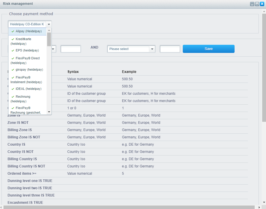 Shopware risk management